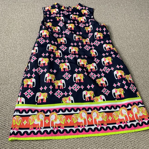 Crown & Ivy Womens Dress Size 4P Blue Elephant Print Sleeveless Sheath Lined - Picture 7 of 12